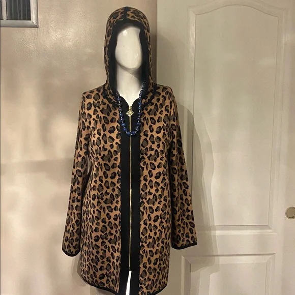 Leopard Print Hooded Jacket L - Picture 3 of 10